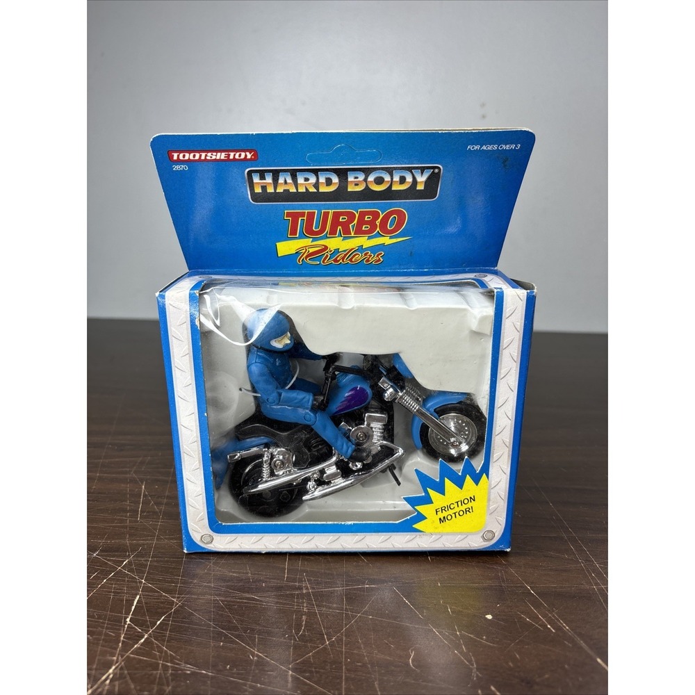 1993 Tootsietoy Hard Body Turbo Riders Blue Bike/Blue Rider Friction Motor‎ NEW